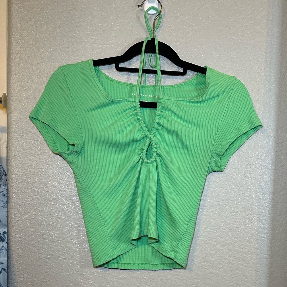 AEO Keyhole Ribbed Crop